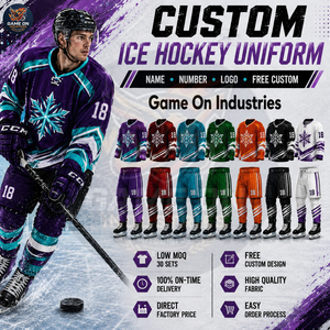 Full Sublimation Printed Team Jersey With Matching Pants Custom Athletic Club Gear V Neck Highland Quality Ice Hockey Uniform - Product Image 4