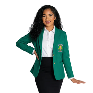 Blazer Deportivo con Escudo Bordado para Mujer, Chaqueta Premium de Corte Entallado, Ropa Exterior Profesional Informal de Negocios - Product Image 4