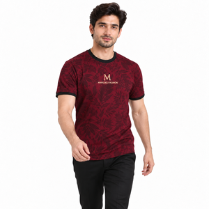 T-shirt vert uni pour homme, manches courtes, col rond, coupe classique, logo sur le devant, respirant, séchage rapide, toile 220g polyester/coton - Product Image 3