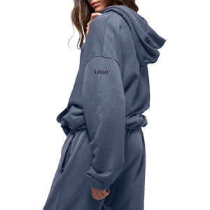 High Quality Custom Vintage Wash Hoodie & <b>Sweatpants</b> <b>Set</b> Women 2 piece <b>set</b> Acid Wash Fleece Tracksuit Oversized Streetwear OEM - Product Image 4