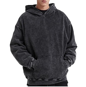 Sudadera con Capucha Extra Grande para Hombre, Estilo Desgastado, Lavado Ácido, Personalizada OEM ODM, Sudadera de Calle, Transpirable, Retro Vintage - Product Image 1