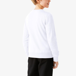 Sudadera blanca de cuello redondo para niños, suéter informal de manga larga, suéter de punto para otoño para niños - Product Image 3