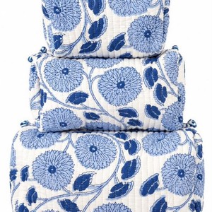 Custom Size Toiletry <b>Bag</b> Logo Colors Boho Design Cotton Quilted <b>Zip</b> Cosmetic Makeup Make up Toiletry Skincare Storage Pouch <b>Bag</b> - Product Image 3