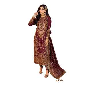Nuevo Vestido de Noche Pakistaní para Mujer, Traje Bordado de 3 Piezas para Fiestas, Tallas y Colores Personalizados, Ropa para Bodas y Eventos - Product Image 1