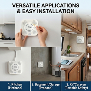 Smart <b>Wireless</b> Methane Natural Leak <b>Alarm</b> Wall Mounted Portable ABS Combustible Gas Detector - Product Image 4