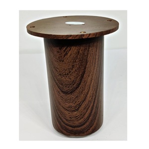 Support de rangement pour couverts en bois, forme conique, coupe transversale, 1 pièce, hauteur 6 pouces, finition bois naturel, base en métal noir, design incliné, fixation par vis - Product Image 5