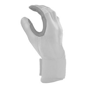 Guantes de Bateo de Cuero Blanco Acolchados con Cierre de Tirón Unisex para Adultos Entrenamiento Ambidiestro - Product Image 2