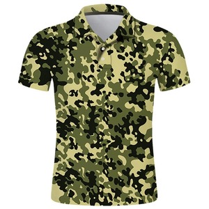 เสื้อเชิ้ตแขนสั้นผู้ชาย ผ้าโพลีเอสเตอร์ถัก ระบายอากาศได้ดี พิมพ์ลายดิจิตอล ป้องกันรอยยับ ใส่สบายๆ - Product Image 4