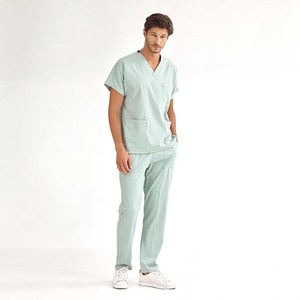 Ensemble uniforme de spa et cosmétique unisexe respirant avec logo personnalisé, tunique à col en V et pantalon, tenue de travail pour esthéticienne, faible MOQ, Hanoi - Product Image 3