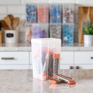 Contenitori Impilabili con Coperchio a Cerniera, Dimensioni Medie, Scatole in Plastica con Coperchi per Organizzazione Casa e Ufficio, Contenitore per Stoccaggio Verticale - Product Image 2