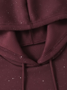 Sudadera con capucha de diseño con cremallera completa, estilo tribal con pedrería negra, oversize, de mezcla de algodón grueso y forro polar, estilo casual urbano - Product Image 3