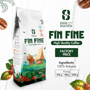 Café Robusta Tostado Medio de Primera Calidad, Marca Privada OEM, Fuerte Sabor a Chocolate, Dulce, Venta al Por Mayor Directa de Fábrica en Vietnam - Product Image 1