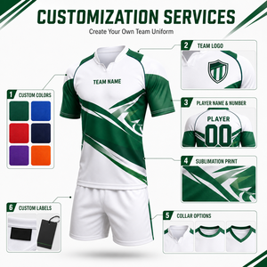Conjunto de Uniforme de Rugby Juvenil Personalizado al por Mayor, Jersey y Pantalones Cortos Sublimados para Escuelas, Clubes, Academias y Ligas Juveniles - Product Image 3