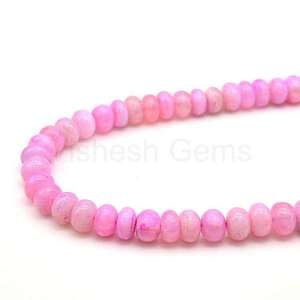 Collier ras du cou en opale rose naturelle lisse, perles rondes de 7 à 9 mm, fournisseur en gros - Product Image 5