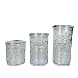 Pot à bonbons en plastique acrylique transparent design à pois - Product Image 1