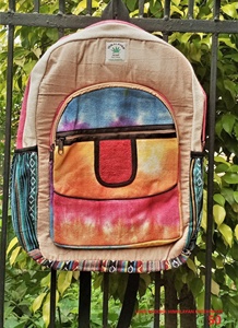 กระเป๋าเป้สะพายหลังผ้าฝ้ายแฟชั่น unisex สำหรับนักเรียน, กระเป๋าเป้สะพายหลังผ้าคอตตอนมีซิปปิดด้ามจับนุ่มรูปแบบสายรัดไหล่ - Product Image 1