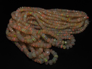 Opale éthiopienne naturelle faite à la main Rondelle multi feu à facettes 8 pouces 4-7MM environ pierre lâche fabrication de bijoux troisième - Product Image 5