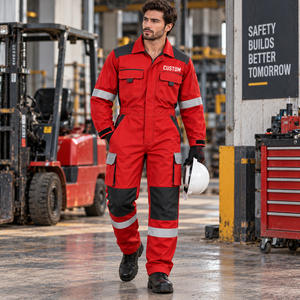 Custom <b>Mens</b> Industrial Workwear Coveralls Cotton Utility Jumpsuit Long Sleeve Factory Worker Mechanic Safety Uniform <b>Overalls</b> - Product Image 3