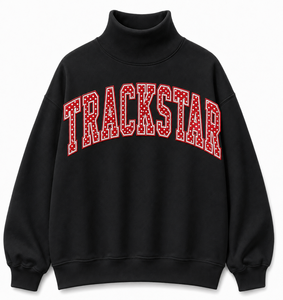 เสื้อสเวตเชิ้ตคอเต่าสไตล์วาร์ซิตี้ ผ้าเทอร์รี่ลำลอง ปักตัวอักษรด้านหน้า เหมาะสำหรับฤดูใบไม้ร่วง/ฤดูหนาว - Product Image 1