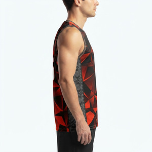 Maillot de basket sans manches pour homme, maillot de basket col en V pour homme, maillot de basket sublimé pour homme, entraînement sportif en salle de sport - Product Image 3