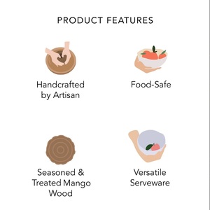 Support à gâteau en bois sculpté à la main, écologique et luxueux, avec détails artisanaux brûlés, et bol à fruits minimaliste sur pied, au design unique - Product Image 2