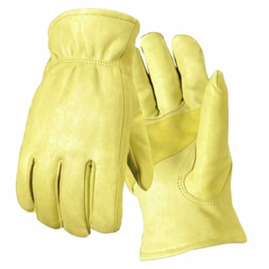 Heavy-Duty Reflective Safety Driving <b>Gloves</b> Soft General Purpose Comfortable Double Palm Reinforced Goat Grain Leather - Product Image 4