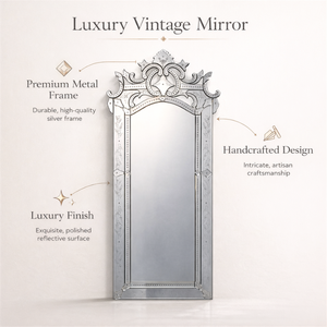 Miroir mural décoratif baroque vénitien de qualité supérieure |   Miroir en verre de style antique pour salon, hôtel et intérieurs classiques - Product Image 5