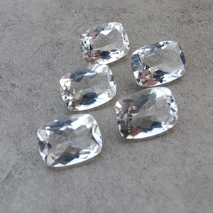 AAA Grade White Natural Crystal Quartz Faceted Cut <b>Cushion</b> Shape Gemstone Calibrated for Jewelry - Product Image 1