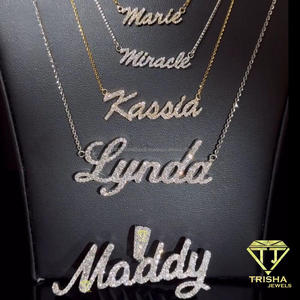 สร้อยคอชื่อประดับเพชรเทียม จี้แบบสั่งทำได้ สร้อยคอหรูหราแบบ Iced Out เครื่องประดับแฟชั่นส่วนตัว - Product Image 2