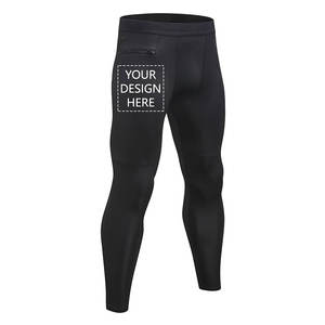 Custom Men's <b>Compression</b> Pants Personalized Zipper Pocket Baselayer Sports Tights Leggings - Product Image 1