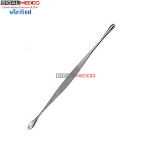 Cuchara pequeña de acero inoxidable de 9.5 pulgadas con doble extremo, instrumento quirúrgico reutilizable de grado médico, cureta de precisión - Product Image 4