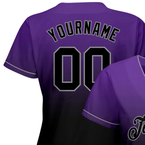 Purple Black Gray Fashion Baseball Jersey for Men Button Down Team Uniform Breathable Lightweight <b>Athletic</b> Tournament Sports - Product Image 3