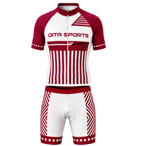 Crimson Red White <b>Cycling</b> Jersey <b>Shorts</b> Set <b>Short</b> Sleeve Full Zip Quick Dry <b>Padded</b> Bicycle Racing Training Team Performance - Product Image 1