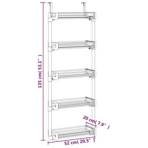 Organizer per porte in alluminio con 5 ripiani 20.5 porta porta \ "x7.9 \" x53.1 \" - Product Image 6