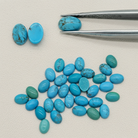 Prêt à expédier : Cabochons de turquoise naturelle 4x6 mm, matrice toile d'araignée noire, pierres précieuses en vrac, pierres de turquoise en vrac pour la création