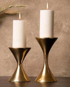 Support de bougie en laiton doré, porte-bougie en métal, résistant à la chaleur, décoration d'intérieur - Product Image 1