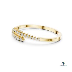 1.96 CT Yellow <b>Gold</b> Round Lab Grown Diamond Bypass Bracelet in 18K <b>Solid</b> <b>Gold</b> - Product Image 2
