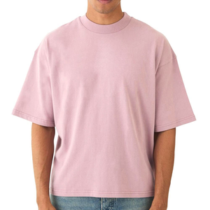 Camisetas de Hombre al por Mayor, Tallas Grandes, Estampadas, de Algodón Grueso, Personalizadas, Lisas, Color Rosa - Product Image 3