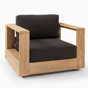 Sofá Individual de Diseño Minimalista, Sofá de Madera Maciza de Teca para Hoteles, Sofá de Descanso para el Borde de la Piscina - Product Image 1