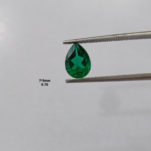 อัญมณีหลวมสีเขียวมรกตรูปร่างลูกแพร์ตัดแบบต่างๆมรกตห้องปฏิบัติการขายส่งแฮนด์เมดสำหรับการทำเครื่องประดับ - Product Image 1