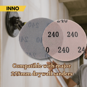 Discos de lijado de malla de 225 mm para renovación de edificios P80 P120 P240, corte rápido, sin polvo, abrasivos, inventario a granel - Product Image 5