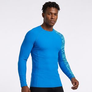 Wholesale Long Sleeve Digital Printing Anti-Bacterial Men Sport Muscle <b>T</b>-<b>Shirt</b> Logo Surfing Rash Guard <b>Swimming</b> - Product Image 6