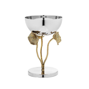 Deluxe Stainless Steel Decorative Bowl Set with Polished Finish & Sculptural Center Handle for Table Centerpiece - Product Image 5