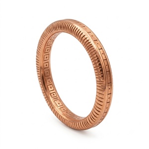 Bracelet en or rose personnalisé pour homme, étanche, plaqué PVD, en acier inoxydable, bracelet manchette anti-ternissement, minimaliste, en métal. - Product Image 3
