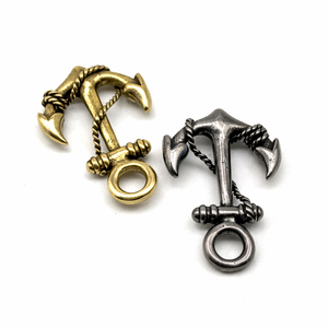 Pendentifs Ancre Vintage en Laiton Coulé Sans Nickel et Sans Plomb, Forme Personnalisée, Fermeture pour Bracelets en Cuir - Product Image 2