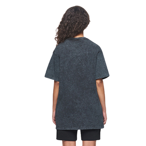Camiseta de Gran Tamaño para Hombre, con Logotipo Personalizado, Negra, Lavada al Ácido, Estilo Vintage, de Alta Calidad, para Fitness, Larga, 100% Algodón, con Servicio OEM - Product Image 2