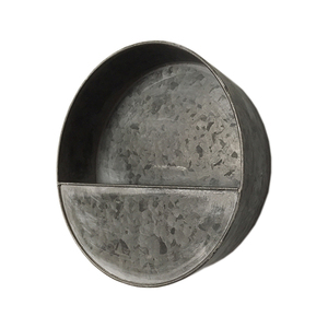 Maceta galvanizada montada en la pared de forma redonda y maceta para decoración del jardín del hogar maceta de hierro de Metal de lujo - Product Image 1