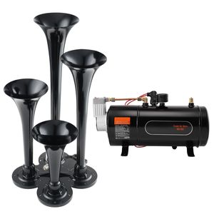 Kit de Bocinas de Tren, 4 Trompetas, Bocina de Aire de 150dB para Camionetas, Compresor de Aire de 12V y 120 psi, 0.8 Gal/3, Advertencia de Tráfico - Product Image 4