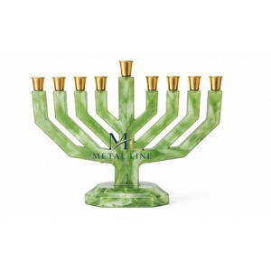 Ménorah décorative en résine à 9 branches pour Hanouka, porte-bougie juif, pour le marché israélien, cadeaux judaïques, vente en gros - Product Image 6