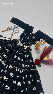 Lehenga de algodón puro de diseñador con estampado de elefantes y falda escalonada, y choli estilo corsé con trabajo manual Kodi, listo para usar, moda femenina. - Product Image 6